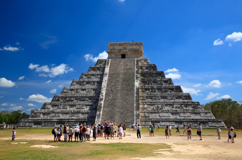 The temples of chichen itza temple in Mexico