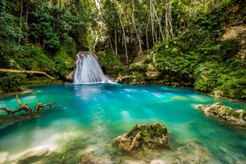 Blue hole waterfall